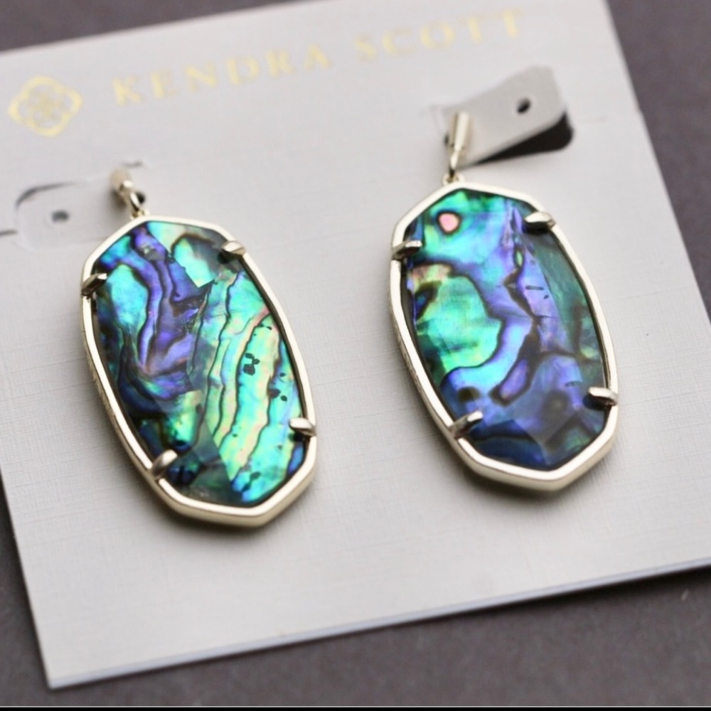 Kendra Scott Faceted Elle Drop Earrings - Abalone - Picture 1 of 5